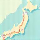 Icon of a map with a path being drawn on it.